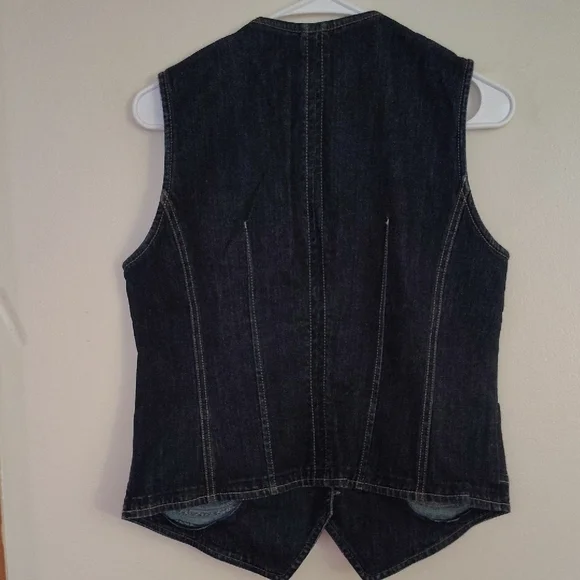 Women's Dark Denim Vest P2P 18 - Picture 3 of 3